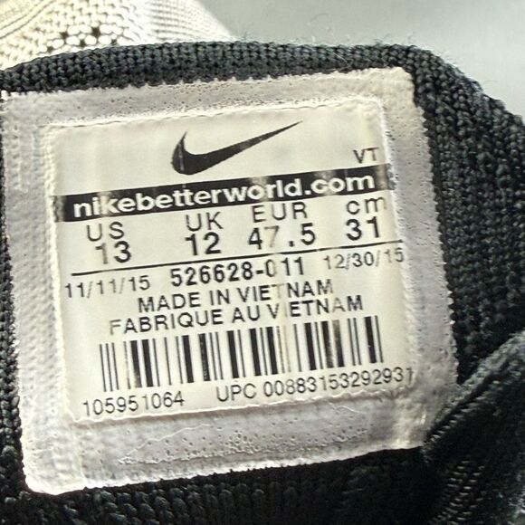 Nike Flyknit Racer Black White Volt athletic sneaker shoes men’s size 13 main image 4